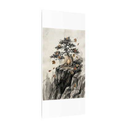 Pine Tree Autumn Canvas Art | Japandi Earthy Design