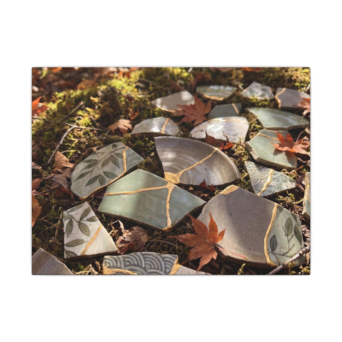 Broken Pottery Japanese Pattern Canvas Art | Elegant Japandi Art