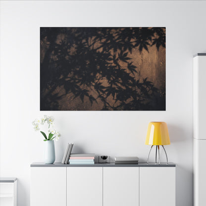 Shadow Play Autumn Canvas Art | Dark Japandi Atmospheric Design