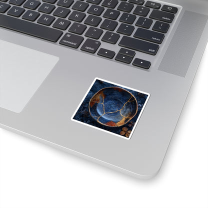 Beautiful Ceramic Bowl Sticker - Crackle Gold Kintsugi