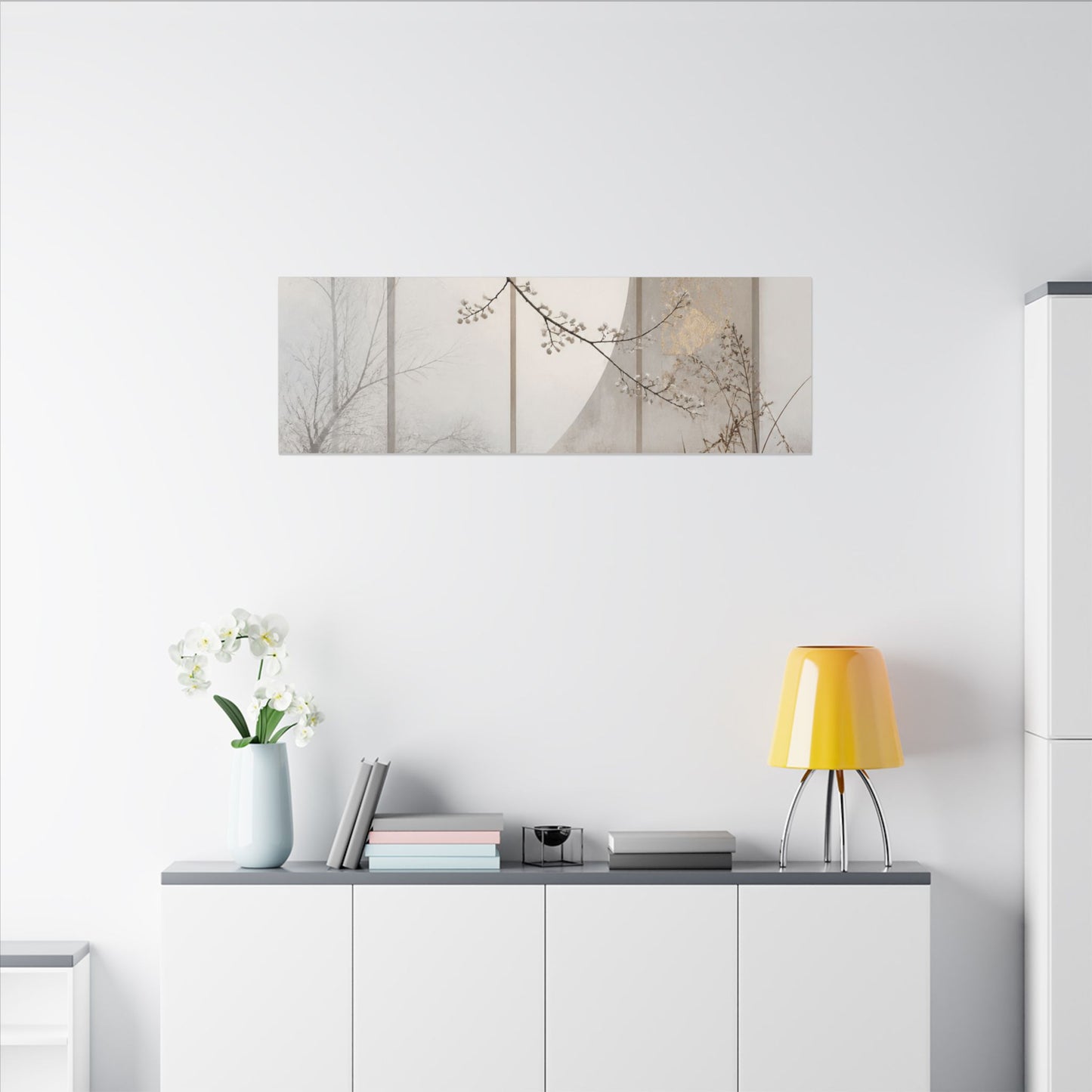 Winter Shoji Screen Japanese Pattern Canvas Art | Elegant Decor