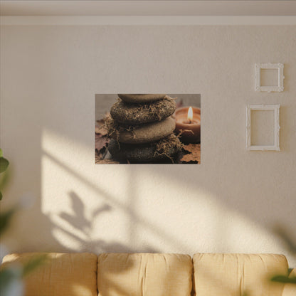 River Stones Canvas Art | Autumn Japandi Texture Art