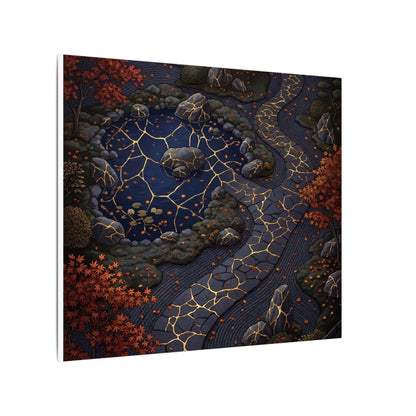 Moonlit Garden Gold Vein Canvas Art | Resilient Kintsugi Art