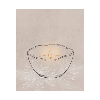 Ceramic Bowl Minimal Line Canvas Art | Neutral Japandi Art