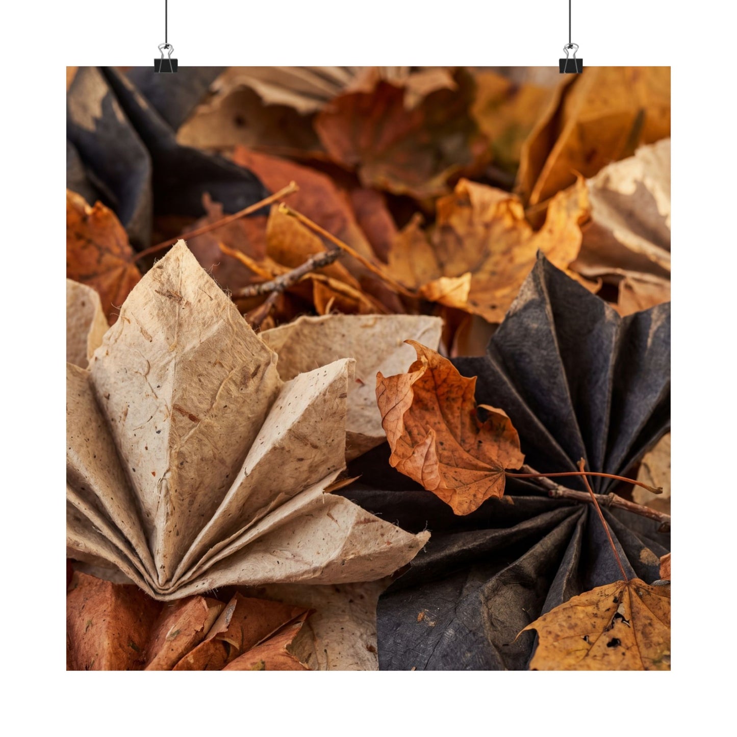 Paper Fold Wall Art Print | Autumn Japandi Texture Art