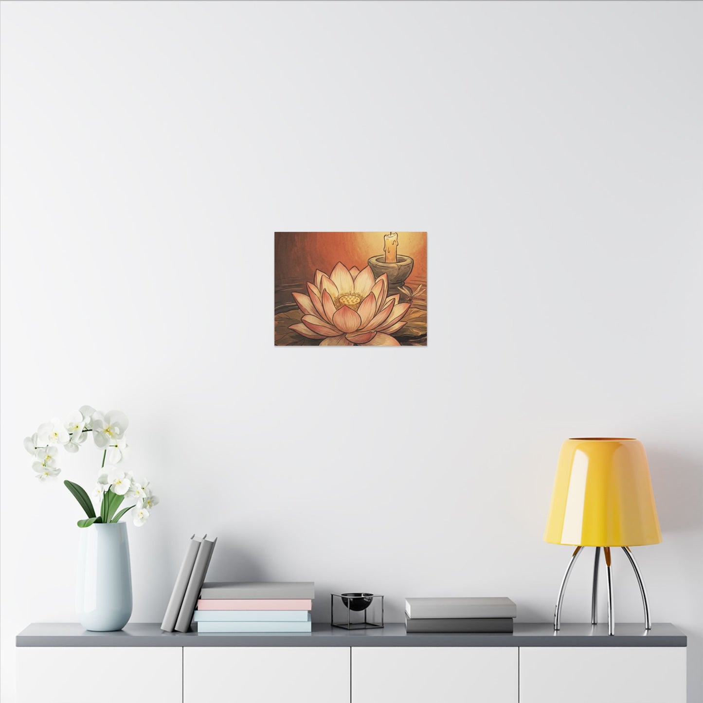 Lotus Flower Summer Canvas Art | Zen Contemplative Design