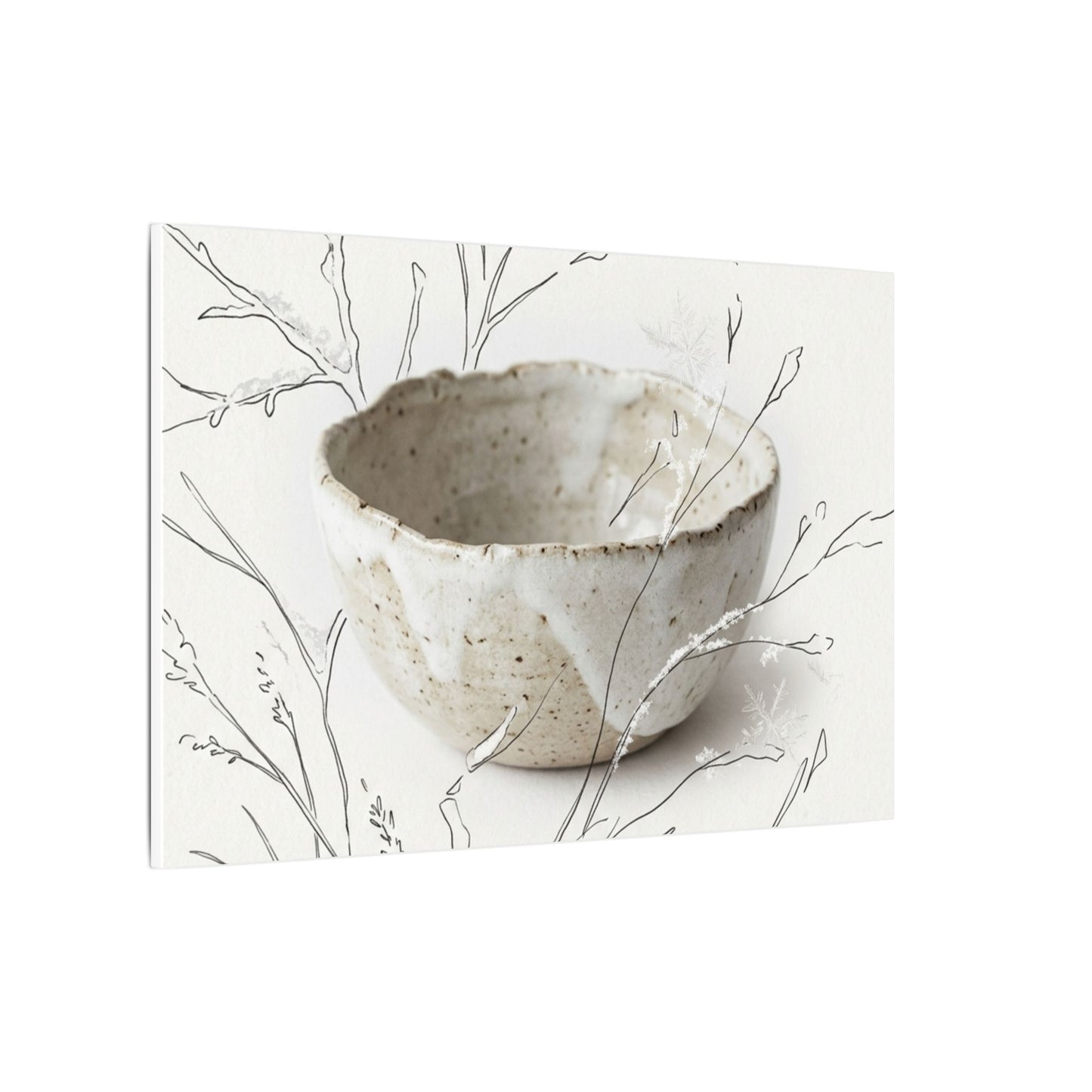 Neutral Ceramic Bowl Canvas Art - Minimal Line Japandi