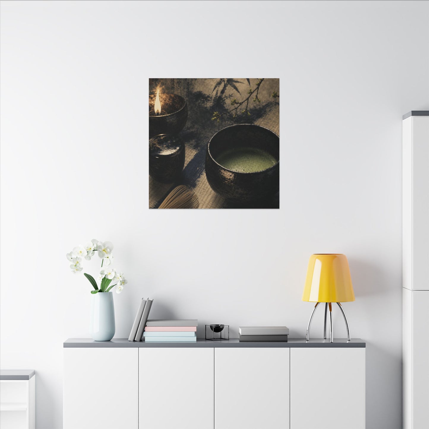 Ma Tea Ceremony Canvas Art - Zen Sumi E