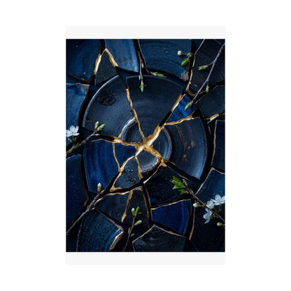Broken Pottery Spring Wall Art Print | Kintsugi Resilient Design