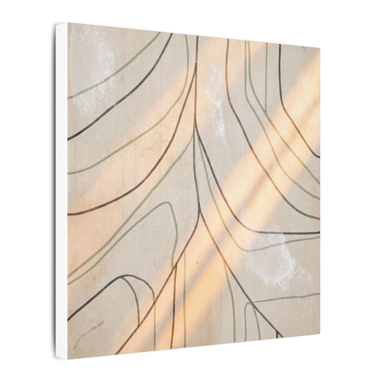 Shoji Screen Minimal Line Canvas Art | Warm Japandi Art