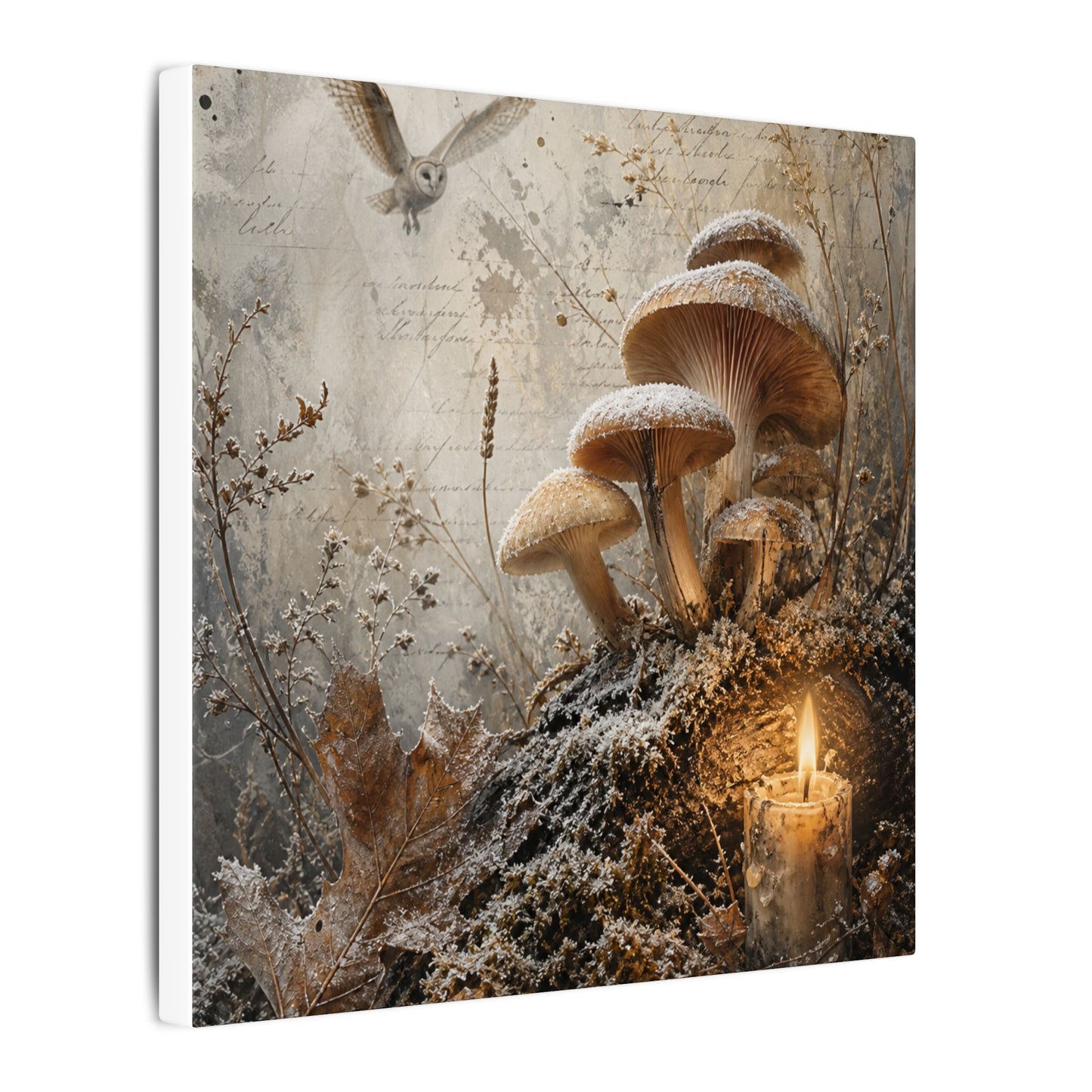 Wild Mushrooms Texture Canvas Art | Elegant Japandi Art