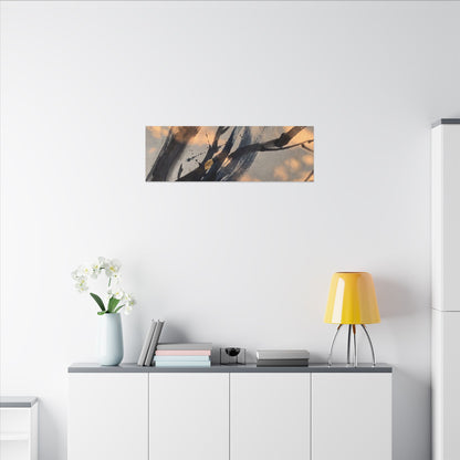 Datsuzoku Ink Brushstroke Canvas Art - Dark Japandi Shadow Zen