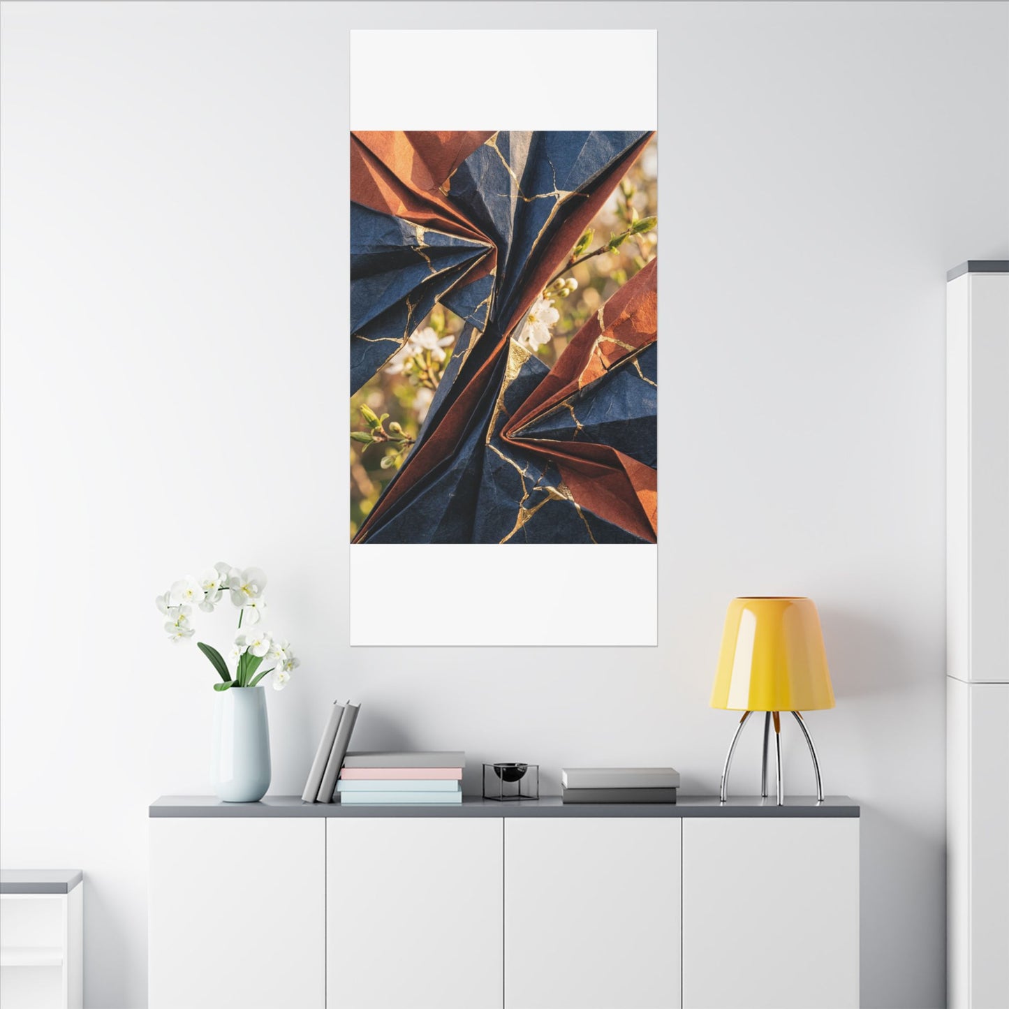 Golden Hour Paper Fold Canvas Art - Kintsugi Ma