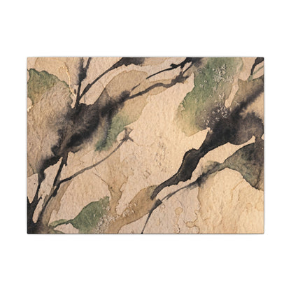 Japandi Shadow Play in Golden Hour | Watercolor Canvas Art Art Print