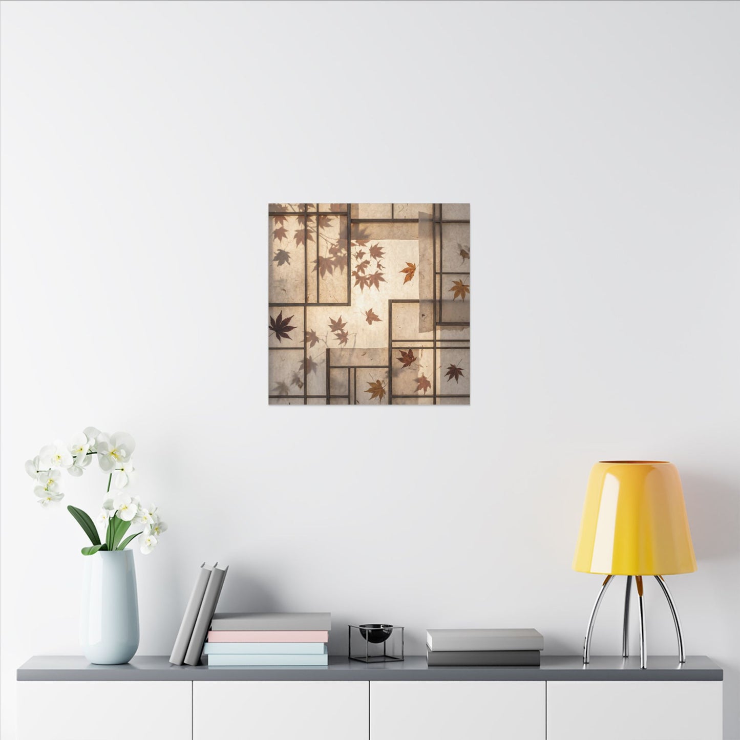 Shoji Screen Japanese Pattern Canvas Art | Neutral Japandi Art