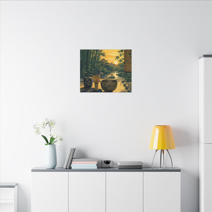 Ma Tea Ceremony Canvas Art - Zen Ukiyo E Inspired