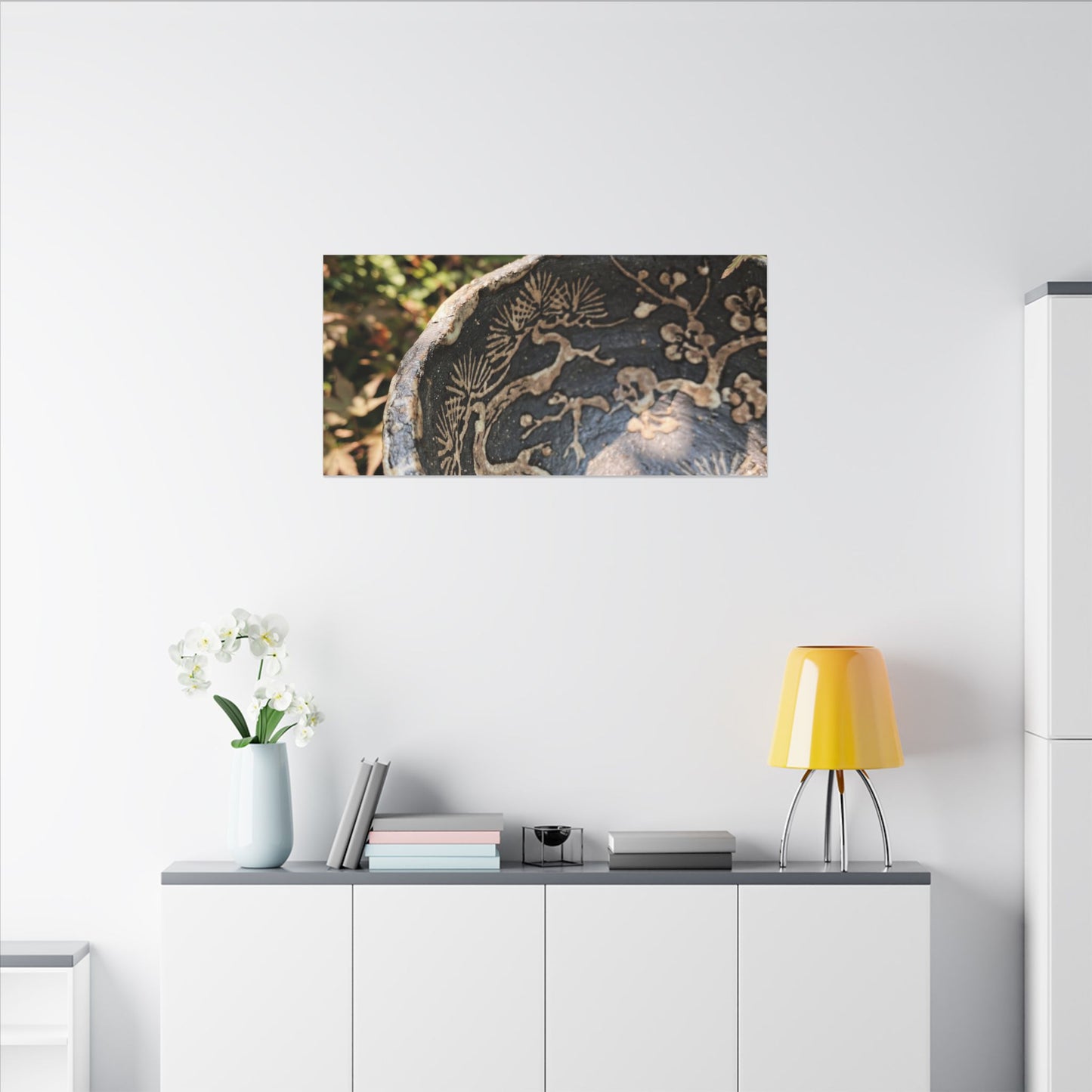 Ceramic Bowl Canvas Art | Summer Japandi Japanese Pattern Art