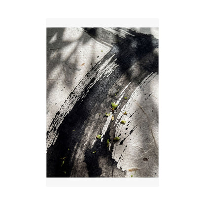 Shibui Ink Brushstroke Wall Art Print - Dark Japandi Moody Minimal