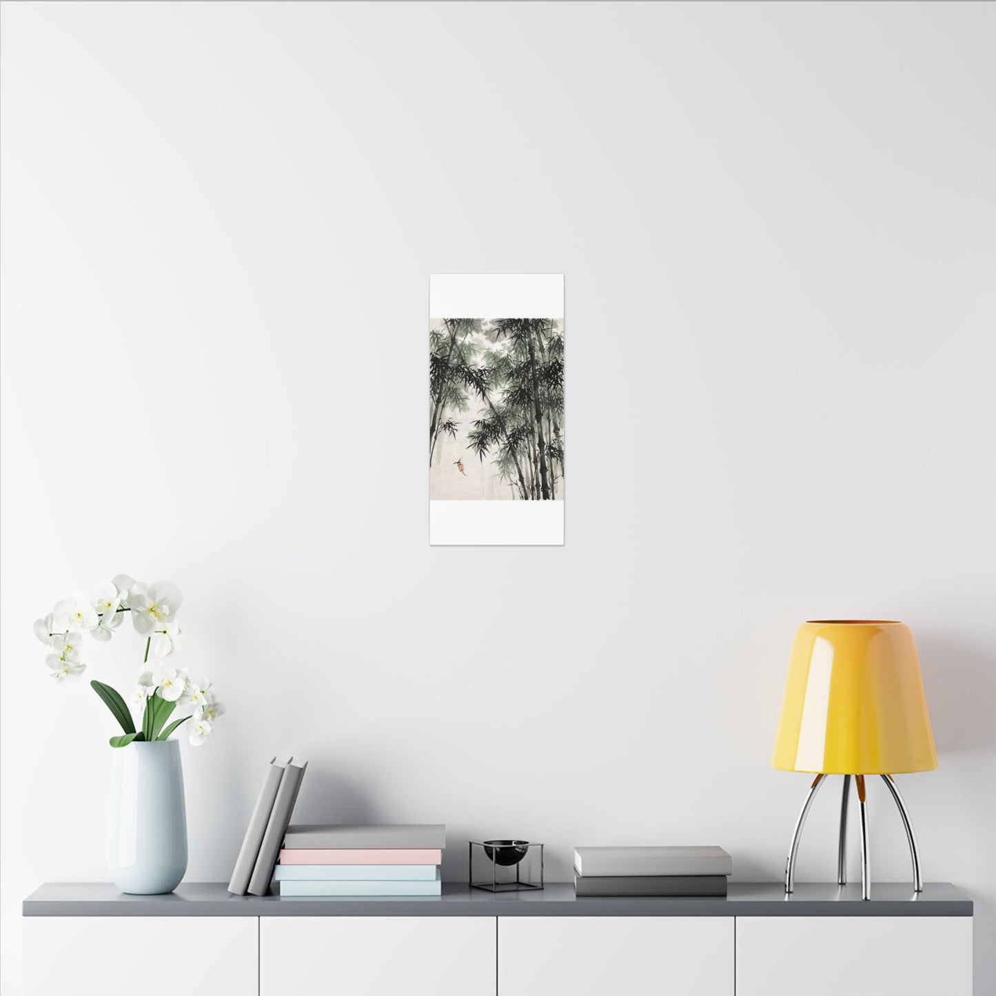 Zen Bamboo Grove in Overcast | Sumi E Canvas Art