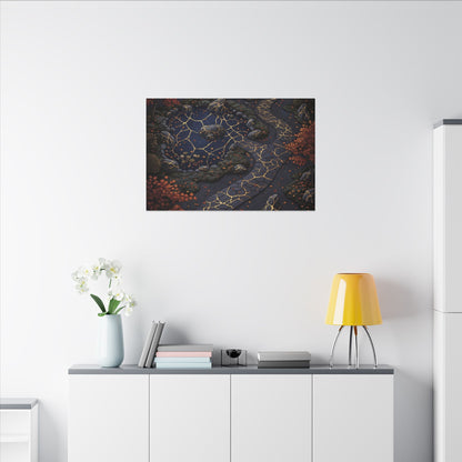 Moonlit Garden Gold Vein Canvas Art | Resilient Kintsugi Art