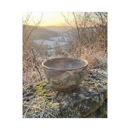 Golden Hour Ceramic Bowl Canvas Art - Japandi Shibui