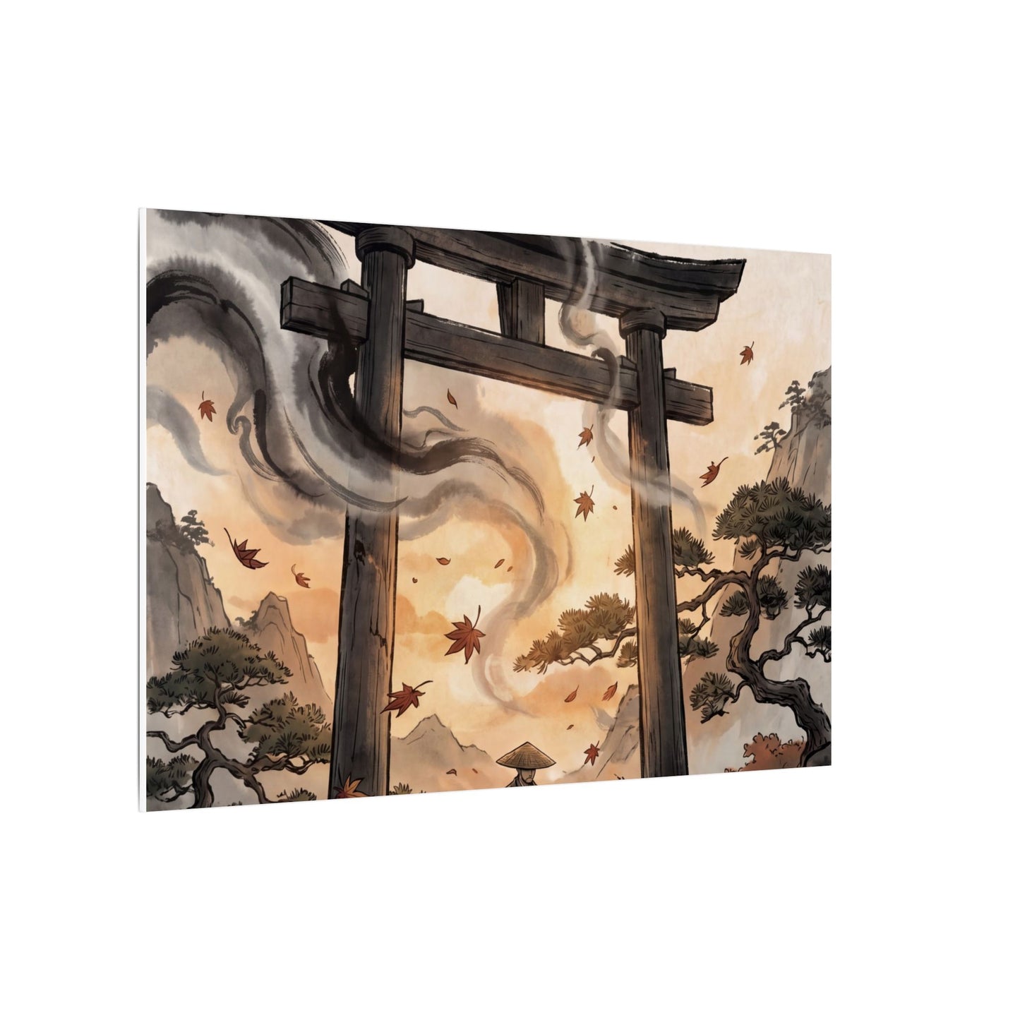 Torii Gate Ukiyo E Inspired Canvas Art | Serene Zen Art