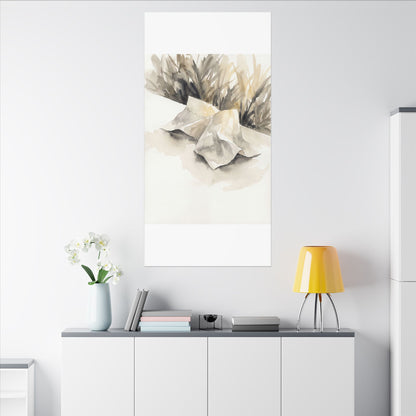 Paper Fold Watercolor Canvas Art | Warm Japandi Art