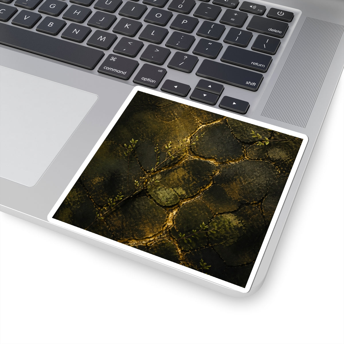 Golden Hour Cracked Earth Sticker - Dark Japandi Shibui