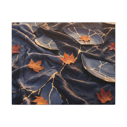 Golden Hour Silk Drape Canvas Art - Kintsugi Shibui