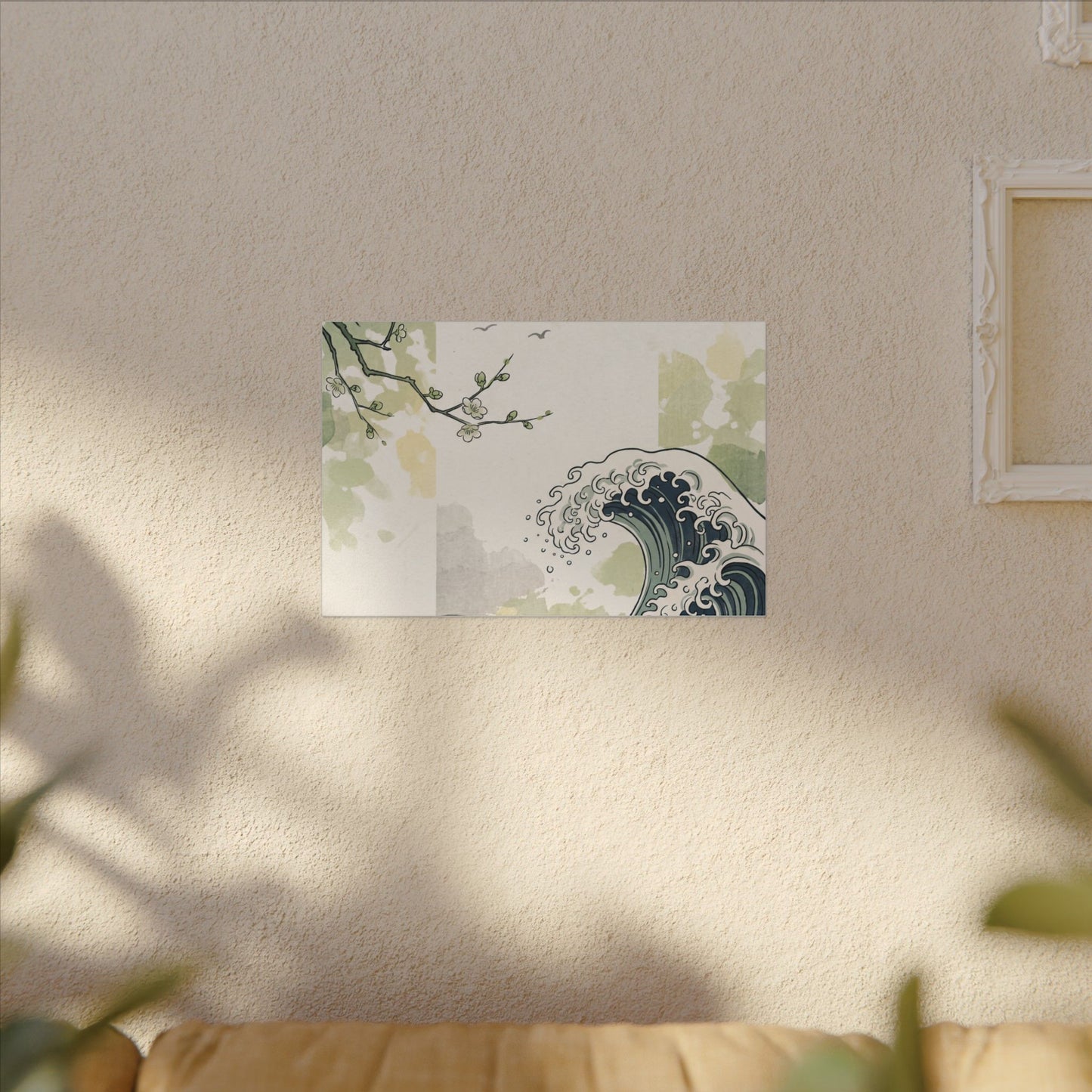 Spring Ocean Wave Ukiyo E Inspired Canvas Art | Serene Decor