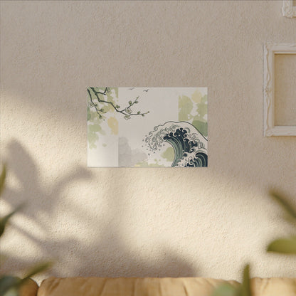 Spring Ocean Wave Ukiyo E Inspired Canvas Art | Serene Decor
