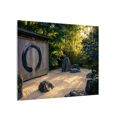 Rock Garden Enso Canvas Art | Tranquil Zen Art