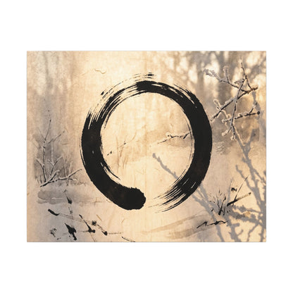 Shoji Screen Enso Canvas Art | Contemplative Zen Art