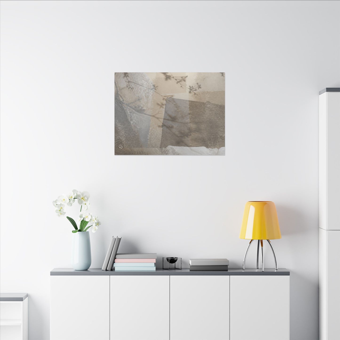 Neutral Shadow Play Canvas Art - Texture Japandi