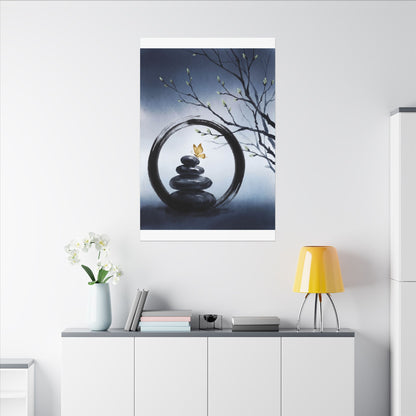 River Stones Spring Canvas Art | Zen Peaceful Design