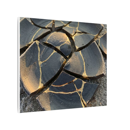 Broken Pottery Winter Canvas Art | Kintsugi Resilient Design