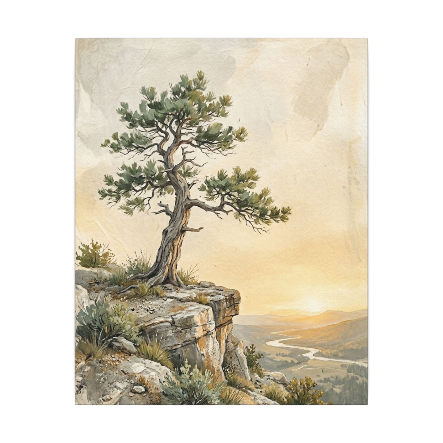 Pine Tree Canvas Art | Summer Japandi Texture Art