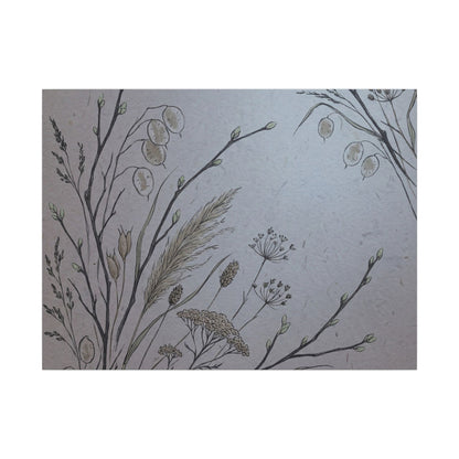 Spring Dried Flowers Japanese Pattern Canvas Art | Cozy Decor Art Print