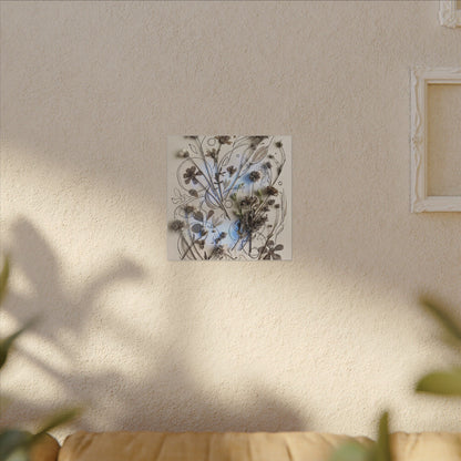 Dried Flowers Minimal Line Canvas Art | Elegant Japandi Art
