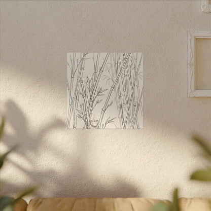 Candlelight Bamboo Grove Canvas Art - Japandi Fukinsei