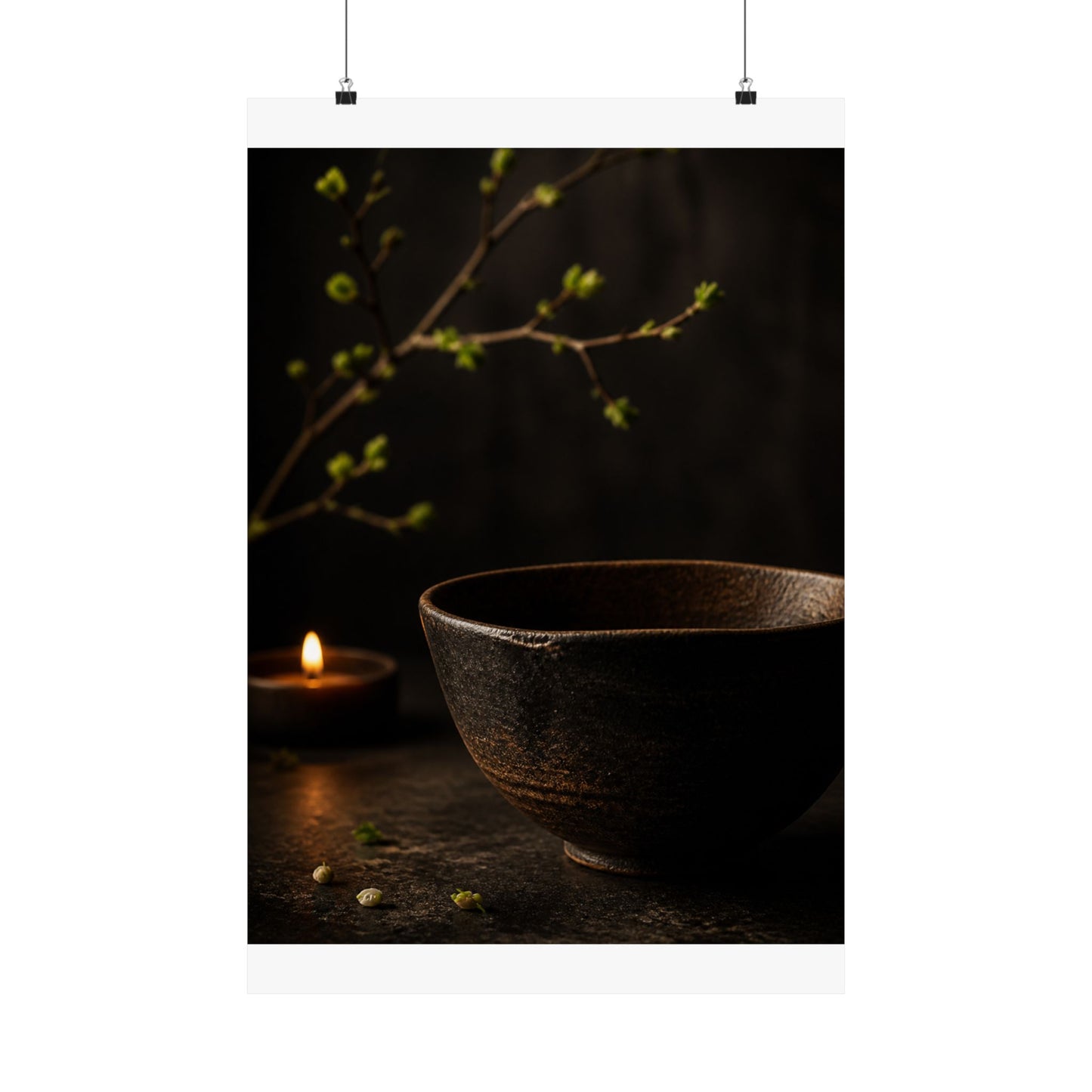 Spring Ceramic Bowl Shadow Zen Wall Art Print | Atmospheric Decor