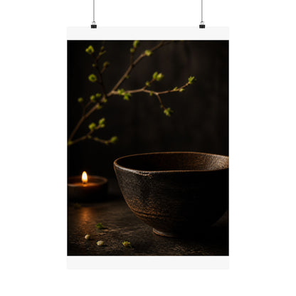 Spring Ceramic Bowl Shadow Zen Wall Art Print | Atmospheric Decor