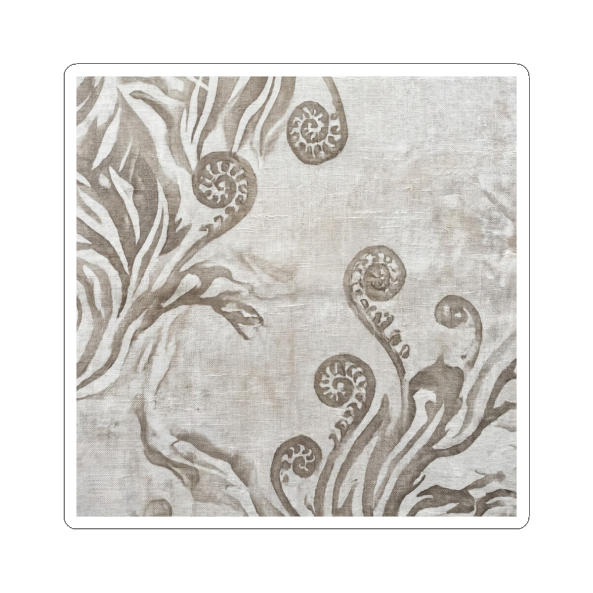 Fern Unfurling Summer Sticker | Japandi Neutral Design Art Print