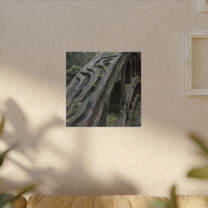 Overcast Wooden Bridge Canvas Art - Japandi Kanso