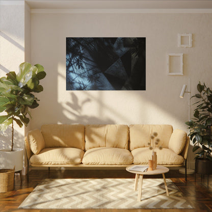 Shadow Play Winter Canvas Art | Dark Japandi Luxurious Design
