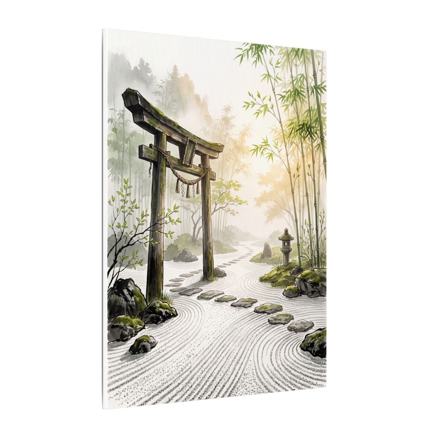 Peaceful Torii Gate Canvas Art - Karesansui Zen