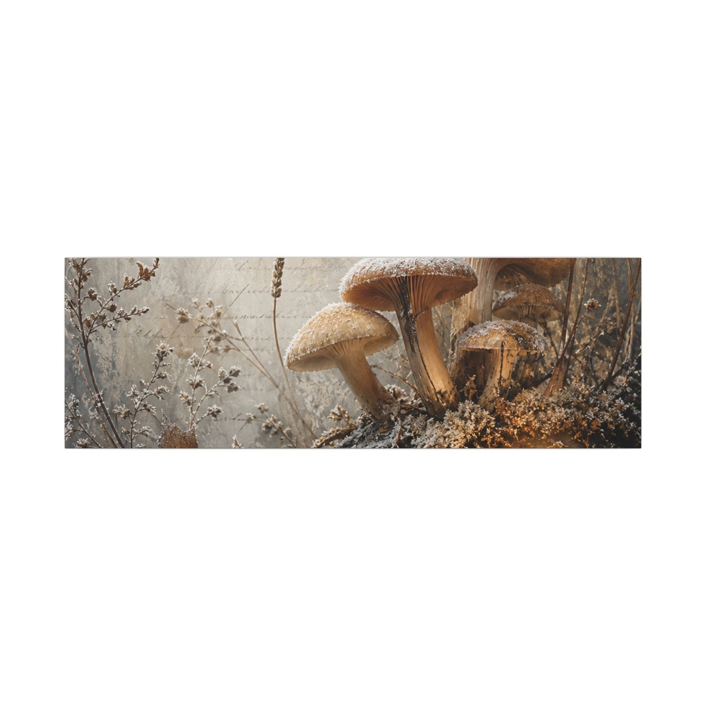 Wild Mushrooms Texture Canvas Art | Elegant Japandi Art