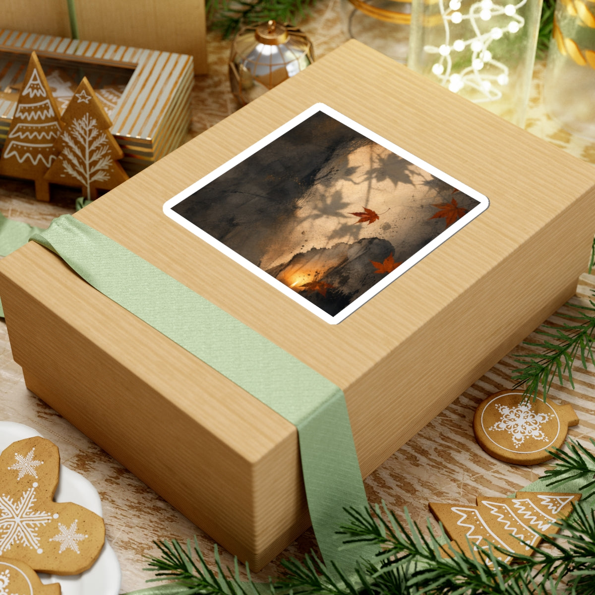 Japandi Shadow Play in Candlelight | Texture Sticker