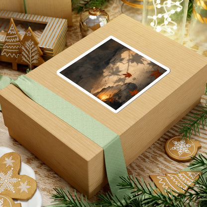 Japandi Shadow Play in Candlelight | Texture Sticker