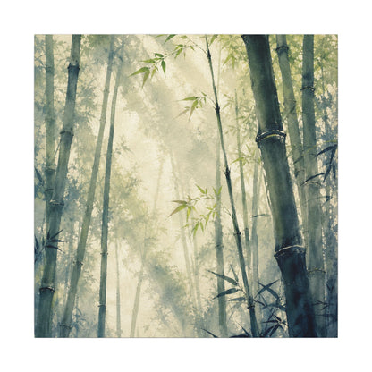 Bamboo Grove Spring Canvas Art | Zen Serene Design